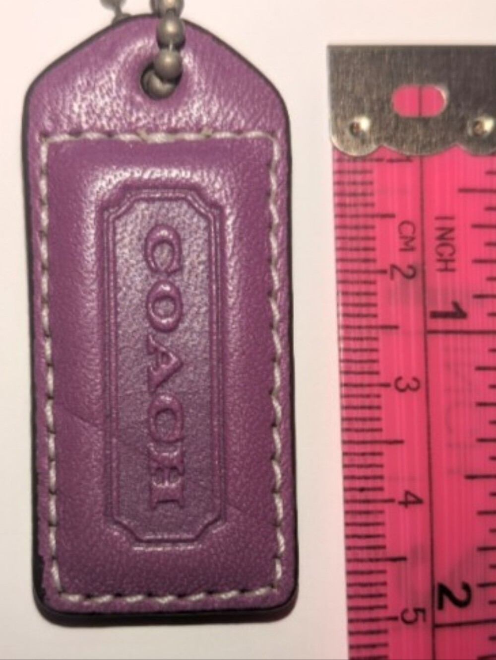 Coach Two Colored Leather Hang Tag In Purple And Brown Y2K Vintage Unique Rare